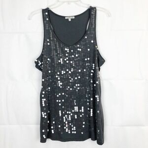 Charlotte Russe Sleeveless Gray Sequin Top Size L
